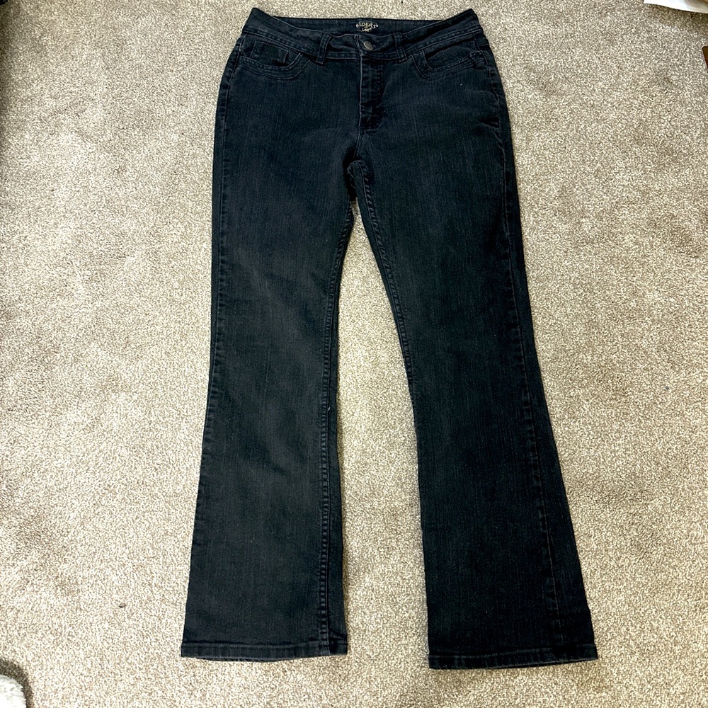 y2k black straight/boot cut jeans